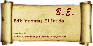 Bárdossy Elfrida névjegykártya